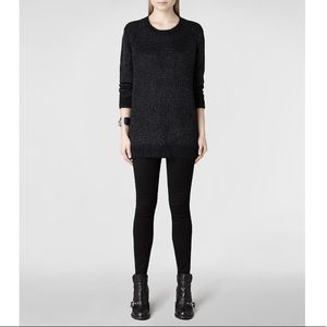 AllSaints shimmering Squro jumper sweater/dress 6